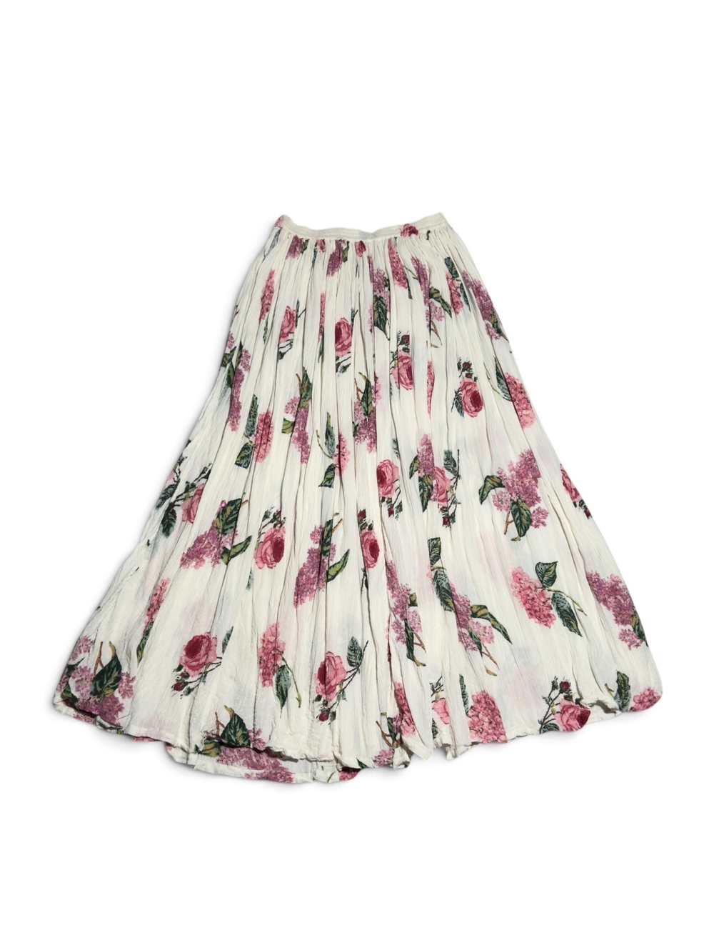 Vintage Styleworks Floral Print Pleated Rayon Midi Skirt Size Medium - Picture 2 of 3